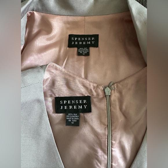 Vintage 1999 2-pc Spenser Jeremy 100% Silk Gray sheath dress and coat. Size 12. - Picture 10 of 10